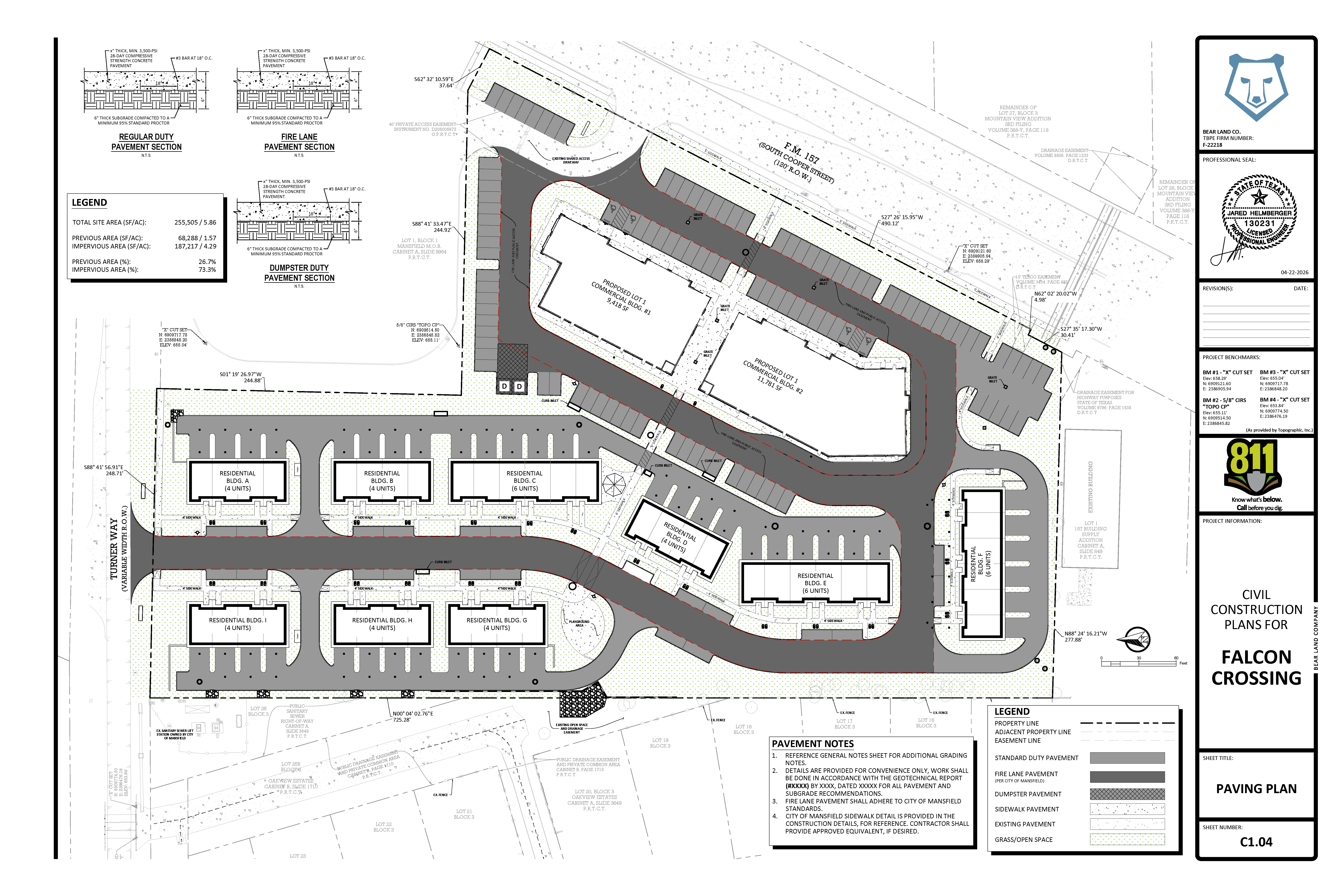 Falcon Crossing civil construction paving plan