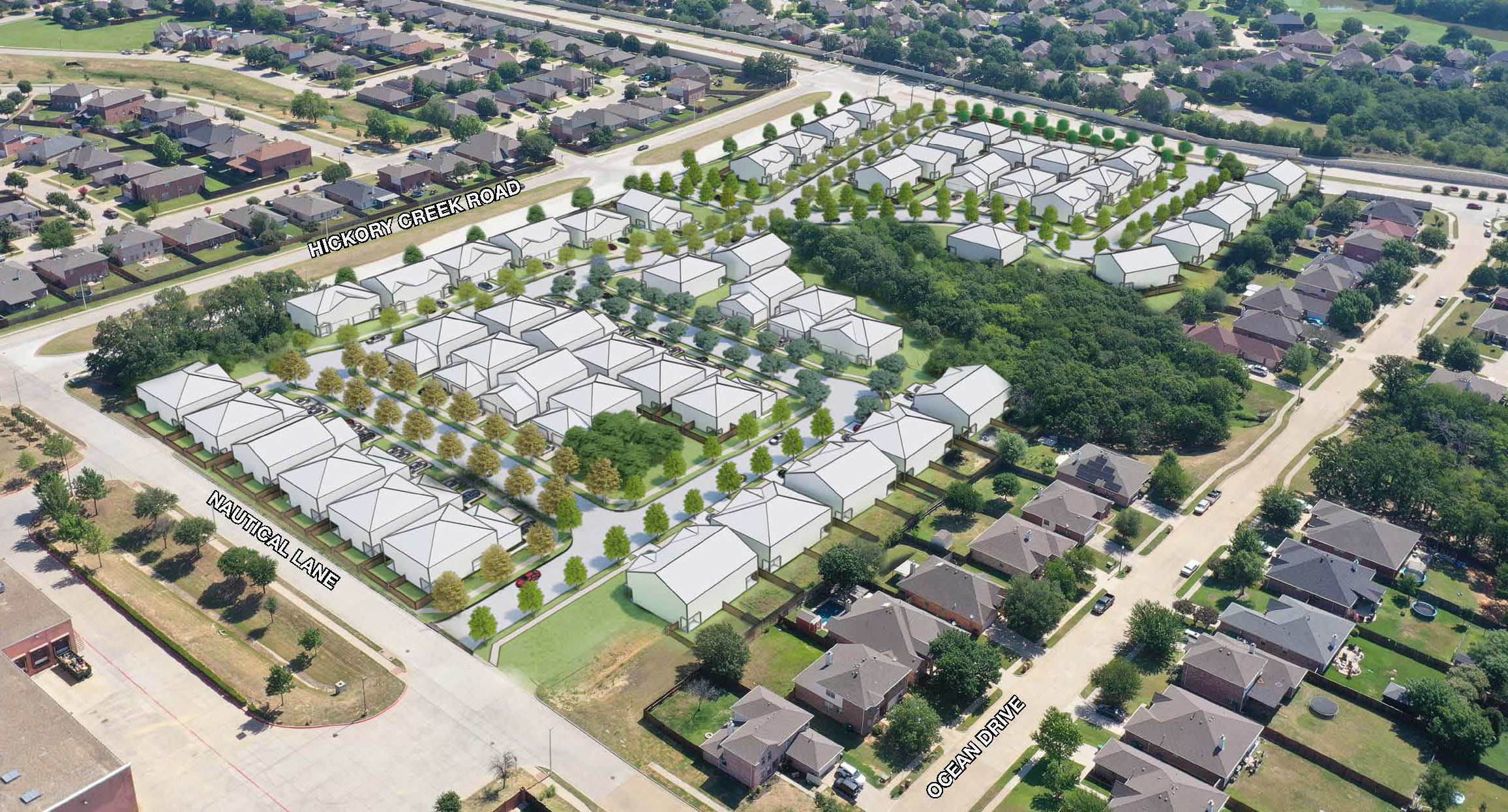 Hickory Creek build-to-rent aerial site plan